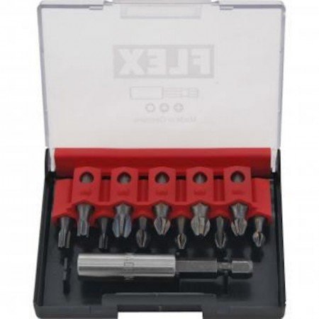 12 dalių smūginių antgalių rinkinys FLEX PH/PZ/TX 11+1-Atsuktuvų antgaliai, adapteriai-Suktuvai, gręžtuvai ir veržliasukiai-FLEX