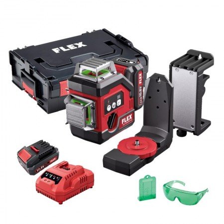 Kryžminis lazerinis nivelyras FLEX ALC 3/360-G/R 10,8-Nivelyrai-Matavimo įrankiai-FLEX-irankiai-darbui