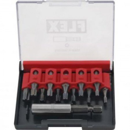 12 dalių smūginių antgalių rinkinys FLEX TX-Atsuktuvų antgaliai, adapteriai-Suktuvai, gręžtuvai ir veržliasukiai-FLEX Accessorie