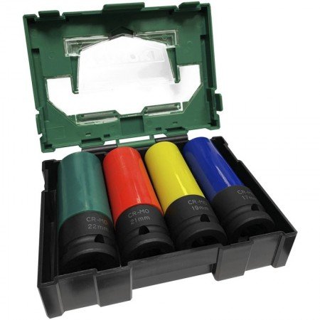 Smūginių galvų rinkinys HiKOKI 17/19/21/22mm-Galvutės, galvučių rinkiniai-Autoserviso įranga-HiKOKI Accessories-irankiai-darbui