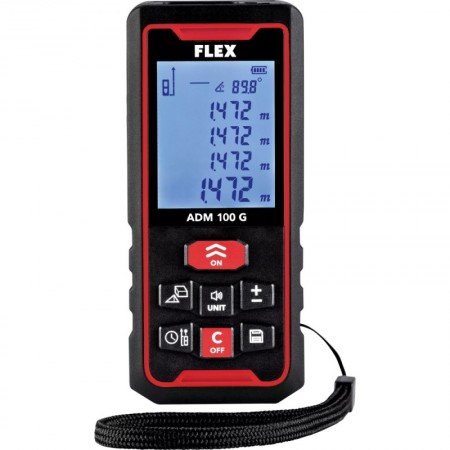 Lazerinis atstumo matuoklis FLEX ADM 100 G-Lazeriniai atstumo matuokliai-Matavimo įrankiai-FLEX-irankiai-darbui