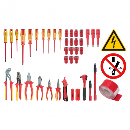 43 dalių izoliuotų įrankių rinkinys KS TOOLS-Galvutės, galvučių rinkiniai-Autoserviso įranga-KsTools-irankiai-darbui