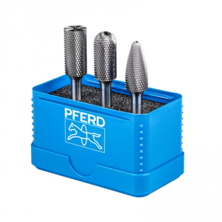 3-jų dalių frezų rinkinys PFERD Micro 1312 HM 6mm-Šlifavimo frezos-Pneumatiniai šlifuokliai-Pferd-irankiai-darbui