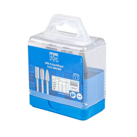 3-jų dalių frezų rinkinys PFERD Micro 1312 HM 6mm-Šlifavimo frezos-Pneumatiniai šlifuokliai-Pferd-irankiai-darbui