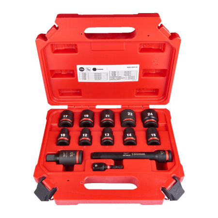 13 dalių smūginių galvučių rinkinys MILWAUKEE SHW 1/2"-Galvutės, galvučių rinkiniai-Autoserviso įranga-Milwaukee Accessories-ira