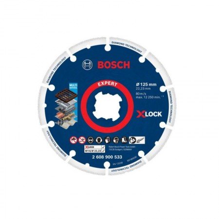 Deimantinis diskas metalui BOSCH X-LOCK 125x22,23mm-Deimantiniai diskai-Pjovimo diskai-Bosch-irankiai-darbui