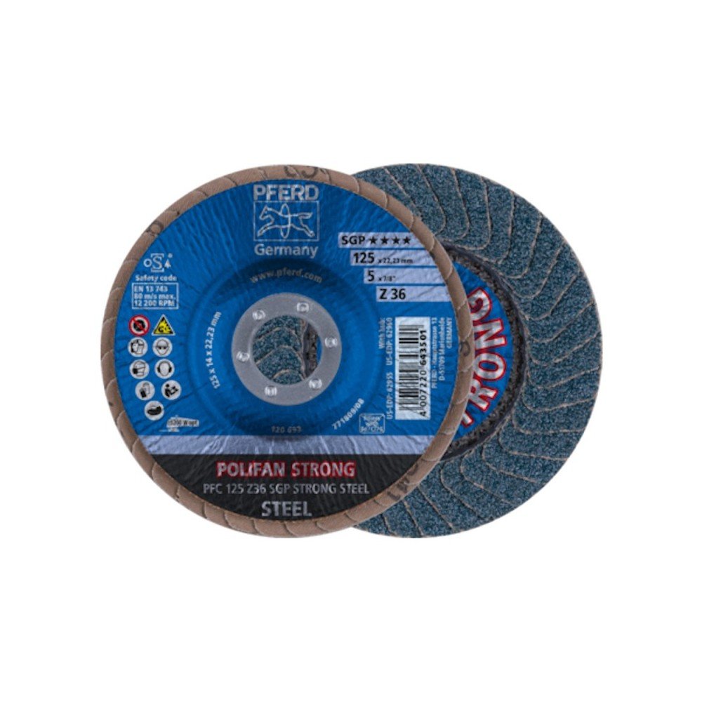 Šlifavimo diskas PFERD PFC125 Z36 SGP Strong Steel-Lapeliniai šlifavimo diskai-Šlifavimo įrankiai-Pferd-irankiai-darbui Šlifavimo diskas PFERD PFC125 Z36 SGP Strong Steel-Lapeliniai šlifavimo diskai-Šlifavimo įrankiai-Pferd-irankiai-darbui