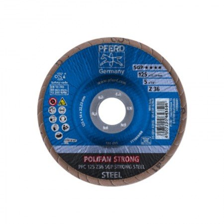 Šlifavimo diskas PFERD PFC125 Z36 SGP Strong Steel-Lapeliniai šlifavimo diskai-Šlifavimo įrankiai-Pferd-irankiai-darbui