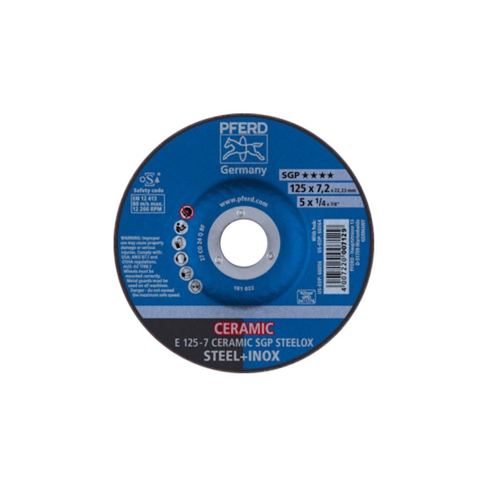 Šlifavimo diskas PFERD E125-7 Ceramic SGP Steelox-Metalo šlifavimo diskai-Šlifavimo įrankiai-Pferd-irankiai-darbui Šlifavimo diskas PFERD E125-7 Ceramic SGP Steelox-Metalo šlifavimo diskai-Šlifavimo įrankiai-Pferd-irankiai-darbui