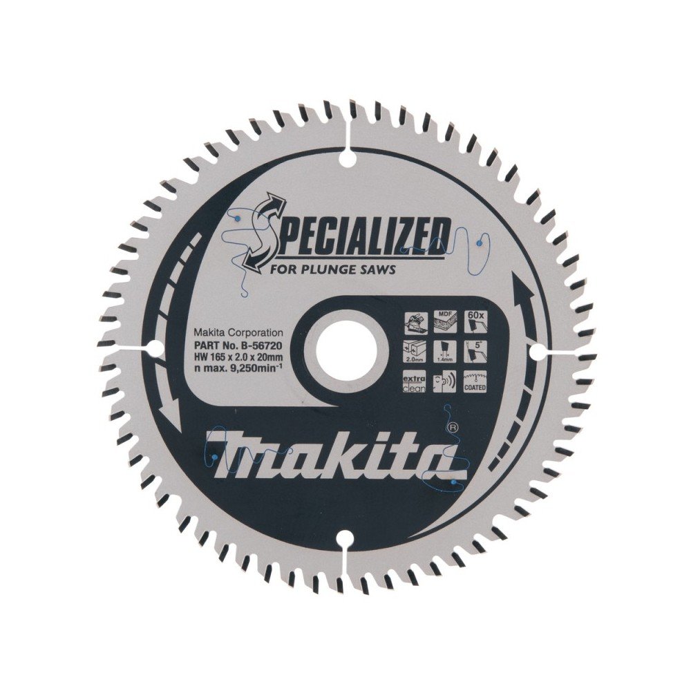 Pjovimo diskas MDF ir laminatui MAKITA 165x20x2,0mm Z60 5°-Medžio pjovimo diskai-Medžio pjovimo staklės-Makita Accessories-irank Pjovimo diskas MDF ir laminatui MAKITA 165x20x2,0mm Z60 5°-Medžio pjovimo diskai-Medžio pjovimo staklės-Makita Accessories-irank