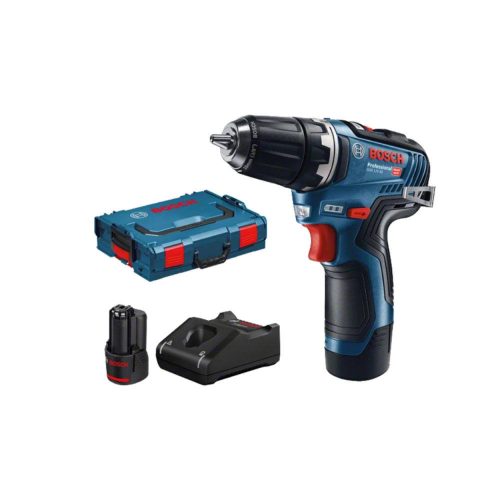 Akumuliatorinis suktuvas-gręžtuvas BOSCH GSR 12V-35 2x3,0Ah-Akumuliatoriniai suktuvai/gręžtuvai-Akumuliatoriniai suktuvai, gręžt