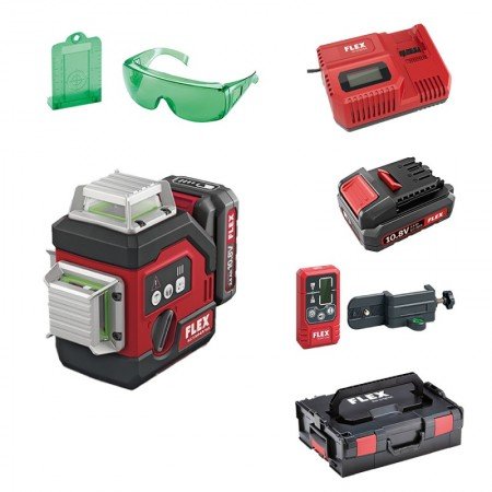 Lazerinis nivelyro komplektas su gaudykle FLEX ALC 3/360-G/R 10,8-Nivelyrai-Matavimo įrankiai-FLEX-irankiai-darbui