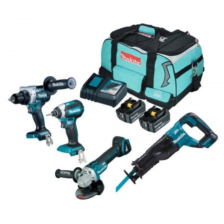 Akumuliatorinių įrankių rinkinys MAKITA DLX4157TX1-Akumuliatoriniai suktuvai/gręžtuvai-Akumuliatoriniai suktuvai, gręžtuvai ir v