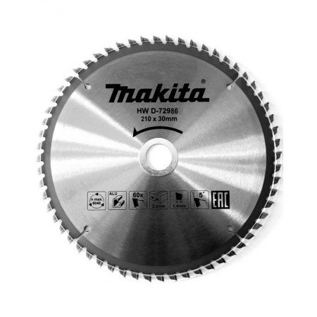 Pjovimo diskas aliuminiui MAKITA 210x30x2,4 60T 5°-Metalo pjovimo diskai-Pjovimo diskai-Makita Accessories-irankiai-darbui