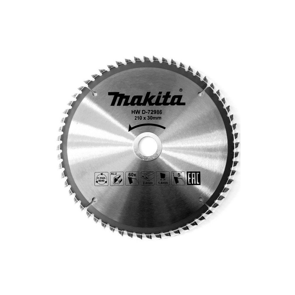 Pjovimo diskas aliuminiui MAKITA 210x30x2,4 60T 5°-Metalo pjovimo diskai-Pjovimo diskai-Makita Accessories-irankiai-darbui