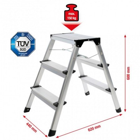 Pastatomos aliuminės kopėčios KS TOOLS-Kopėčios-Kopėčios, pastoliai-KsTools-irankiai-darbui