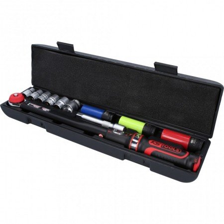 11 dalių dinamometrinio rakto ir galvučių rinkinys KS TOOLS 20-200Nm 1/2"-Dinamometriniai raktai-Autoserviso įranga-KsTools-iran